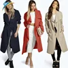 AliExpress hot sale new style woman big size wool coat long overcoat with belt black winter coat women woolen coats