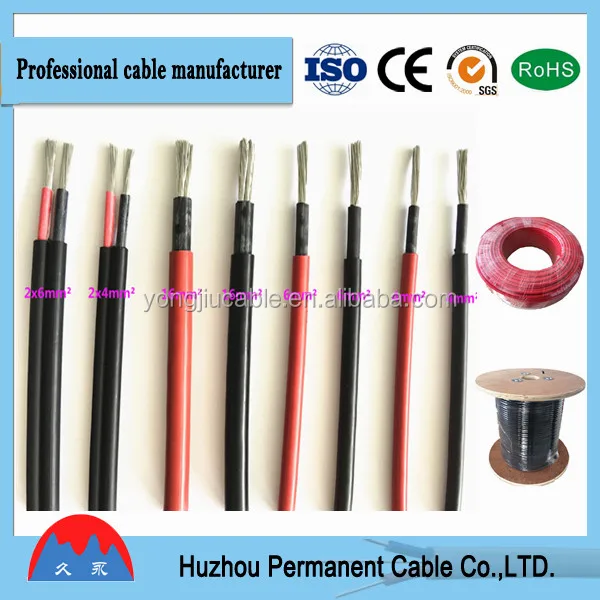 tuv single core 4mm solar cable with thinned copper photovoltaic