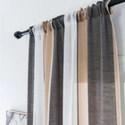 Wholesale new design 100% Polyester Linen Printed Sheer Curtains Rideaux