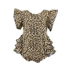 lovely summer baby frocks design leopard grain wholesale kids clothing