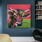 Handmade Painted Pop Animal Art cow Oil Painting For Sale wholesale