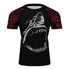 Cool Deep Sea Monster White Shark Jaws Men Printing Tee Black Hole Mouth MMA BJJ Sportswear Fitness Pullover Baselayers