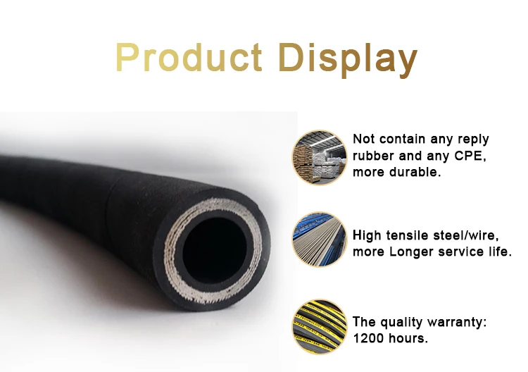 Black Wrap Surface 1 1/4 Inch Rubber Spring Flexible Water Suction And Discharge Hose