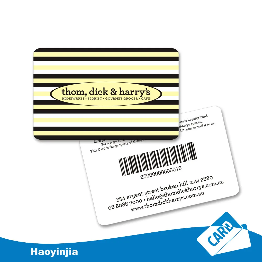 barcode pvc plastic cards