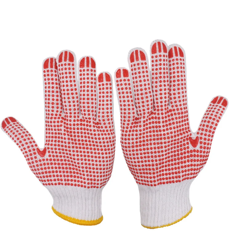 red pvc work gloves