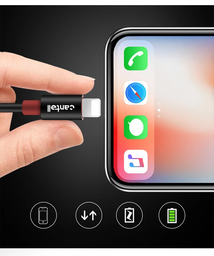 For iPhone USB Cable Charger 1.8m 2.4A For iPhone Charging Cable 1m Data Charger Cable USB Cord - ANKUX.COM