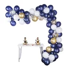 Hot sell Amazon birthday party dark blue chrome gold Balloon garland Arch kit