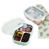 NI375 Insulated Silicone Stainless Steel Tiffin Potluck Bento Lunch Box Storage Chauffante Leakproof Kids Thermal Lunch Box