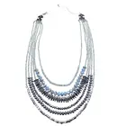 multi layered crystal beaded world necklace