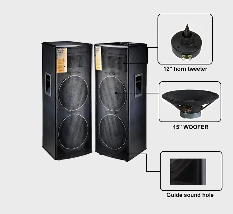 High End Big Power Stereo Wooden Speaker Pa Active Speaker With 15 Inch