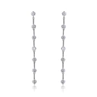 93551 Xuping precious stone jewelry multiply Synthetic CZ long chain earring with rhodium plated