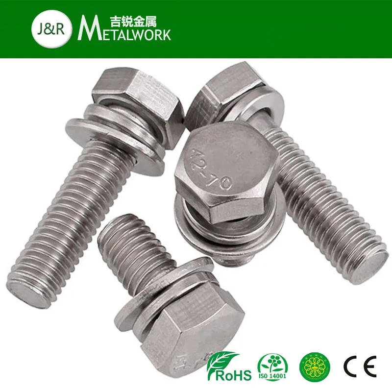 A A Ss Ss Stainless Steel Hex Head Bolt With Nut With Washer