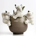 roogo Low MOQ Resin Animal Figurines-Resin Dog Garden Decoration with Welcome for Sale
