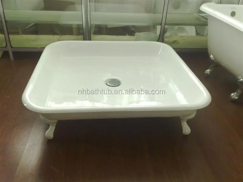 Square Luxury Enameled Cast Iron Shower Pan Buy Enameled Cast Iron