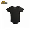 Small MOQ OEM custom onesie baby plain black romper