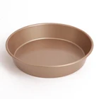 9" Non-stick Carbon Steel Champagne Gold Round Cake Pan