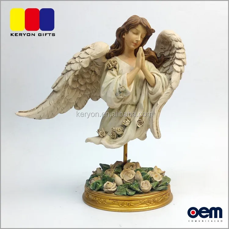 latest high quality finished resin small angel figurines