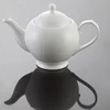 P&T Royal Porcelain Ware New royal design bone china white teapot ceramic custom coffee pot for sale