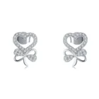 Love heart jewelry four leaf clover earring stud 925 silver earring jewelry gold 14k zircon earring