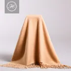 New design pure plain pink solid color wool scarf