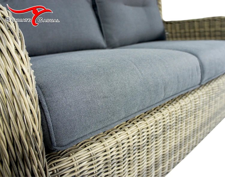 Deep Seating Luxury Classic Outdoor Furniture Garden Patio Rattan Wicker Sofa Set with Coffee Table