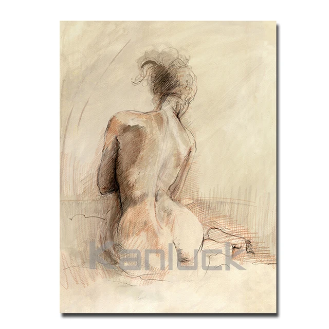 Nude Sexy Girl Abstract Canvas Oil Painting Art for Wall Decor