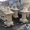 outdoor yellow granite japanese stone lanterns with tortoise statues