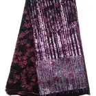 New Fashion dress african french lace fabrics 2018 French tulle lace embroidered nigeria laces with sequins fabric