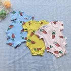 China custom summer cotton plain cute newborn kids clothing jumpsuit baby wear clothes toddlers boy romper suit set