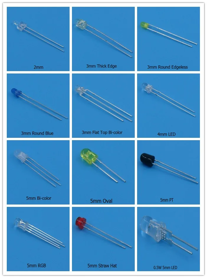 3mm round standard flat top shape two color led