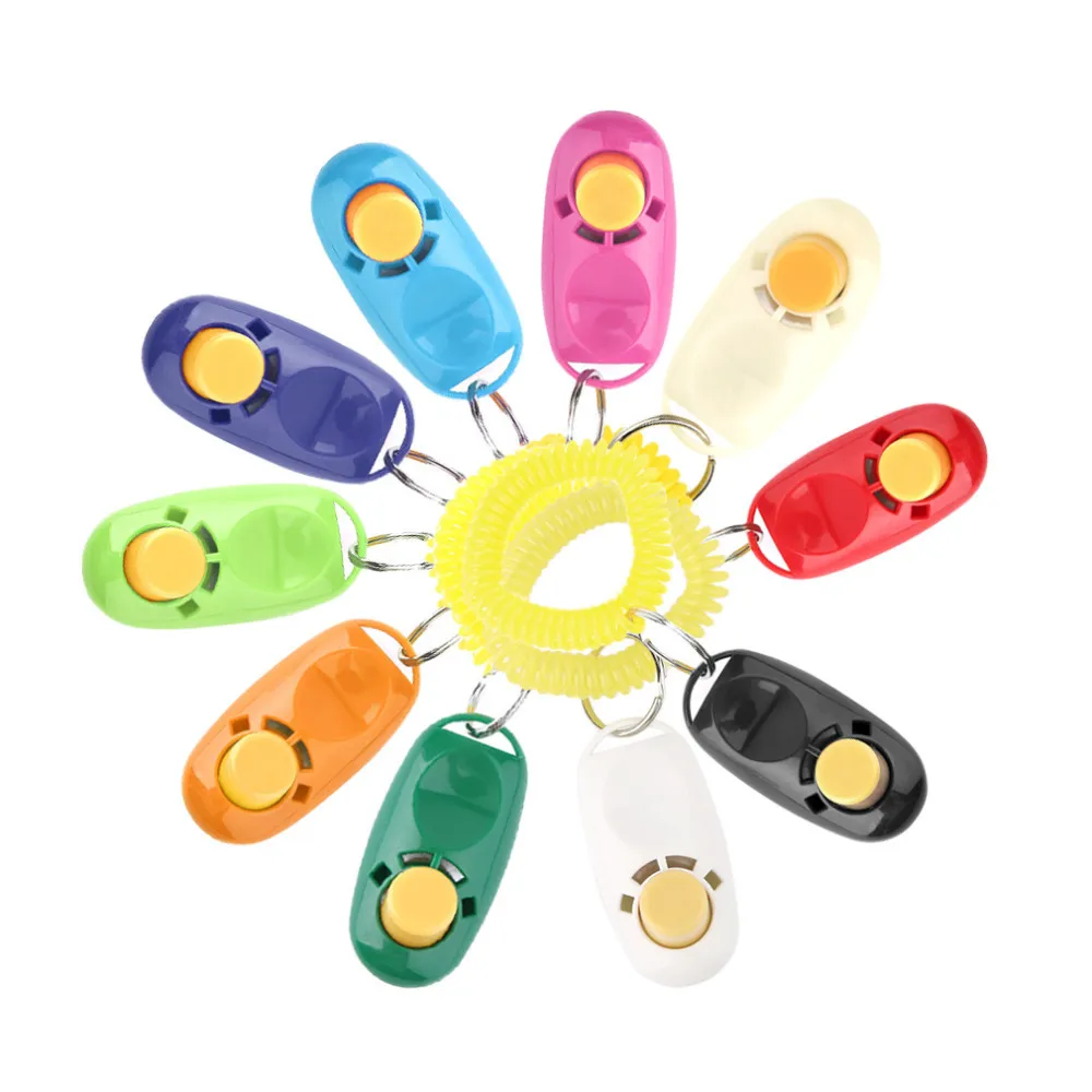 Pet Click Clicker Training Trainer Aid Wrist Pets Dog Supplies Dog Trainnings Dog traning tools Plastic Products free shipping