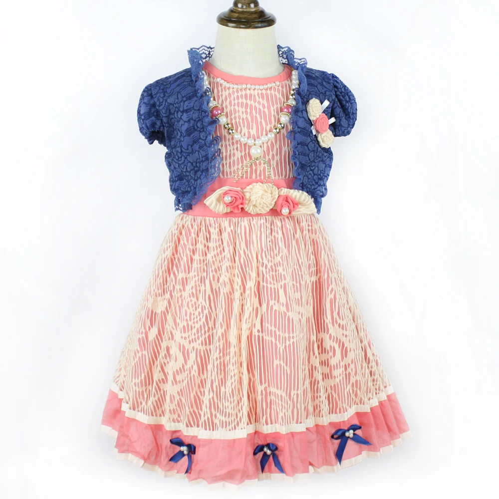 2015 children dresses summer princess flower for weddings little girls party kids for birthday pink baby clothes