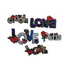 Wholesale custom rose letters embroidered logo patch