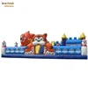 Tiger and snowman theme park inflatable amusement wit bounce house and slide