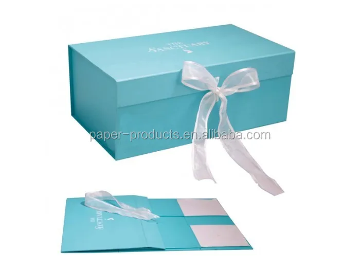 collapsible flat folding paper cardboard gift packaging box with