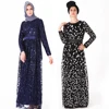 wholesale latest models luxury elegant leaf sequined muslim dress dubai hand embroidery abaya