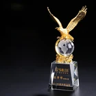 Trophy Design New Design Top Custom Metal Eagle Award Clear Crystal Trophy Award