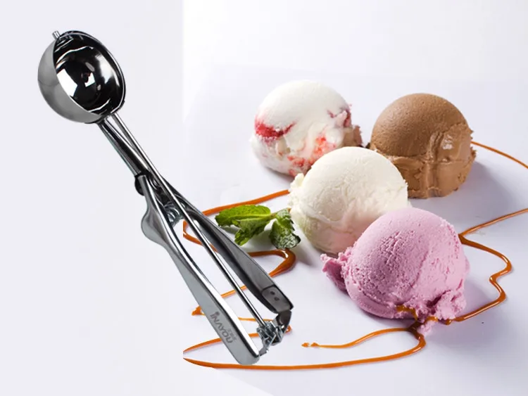 3 Pcs Stainless Steel Ice Cream Scoop Practical Ice Cream Stacks Tools Eco-Friendly Small Middle Large Spoons