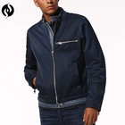 OEM factory price men clothing denim trim zip up fashion track bomber custom jacket for men