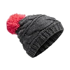 Women's handmade winter warm mixed color purple pom beanie knitting cap knit hat