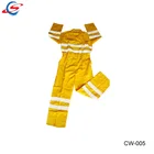 Hot Selling 100% Polyester Hi-vis yellow Durable Construction Worker Uniform reflective stripe Safety Coverall