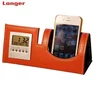 Modern multifunctional handmade fashionable office and home used foldable phone holder with LCD clock