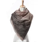 Wholesale Women Light Weight Jacquard Shawl Pashmina Silk Scarves with Lace