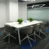 Modern design white small office meeting room table with wire management