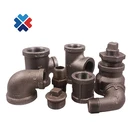Black female threaded tee malleable iron cast tee elbow hex nipple coupling pipe fitting plumbing materials in china