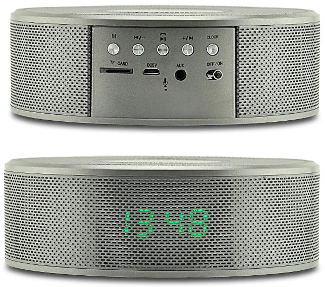Latest product 2018 wireless charger bluetooth speaker with alarm clock qi charging - ANKUX.COM
