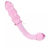 Double Swan Sex Toys Adults Sharing Crystal Penis Vaginal Pink Transparent Glass Dildo Anal Plug