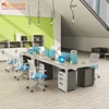MIYOU series European Style office workstation staff table for 6 people l shape office workstation