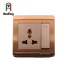 Pakistan standard 13A rose gold universal 3 pin switched wall plug switch