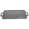 Outdoor Camping Cast Iron Grill Griddle Rectangular Reversible BBQ Grill